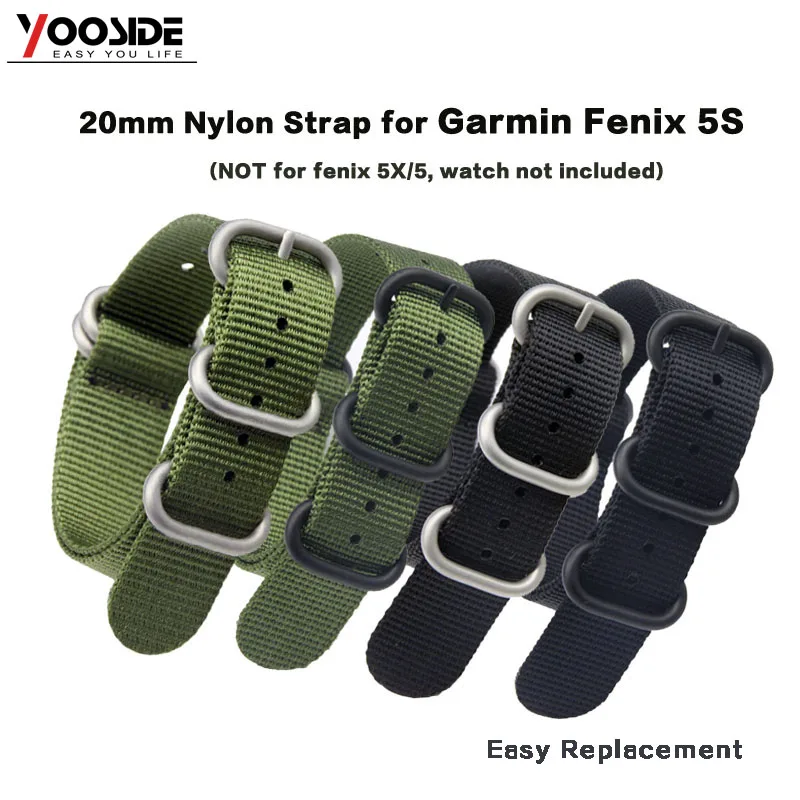 YOOSIDE 20mm Replacement Nylon Strap Sport Watch Band Strap for Garmin Fenix 5S/5S Puls Long Wristband Bracelet(NOT Quick Fit)
YOOSIDE 20mm Replacement Nylon Strap Sport Watch Band Strap for Garmin Fenix 5S/5S Puls Long Wristband Bracelet(NOT Quick Fit)