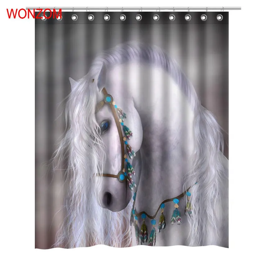 WONZOM 3D Animal Polyester Shower Curtains Bathroom With 12 Hooks Waterproof Accessories For Decor Modern Horse Bath Curtain
WONZOM 3D Animal Polyester Shower Curtains Bathroom With 12 Hooks Waterproof Accessories For Decor Modern Horse Bath Curtain