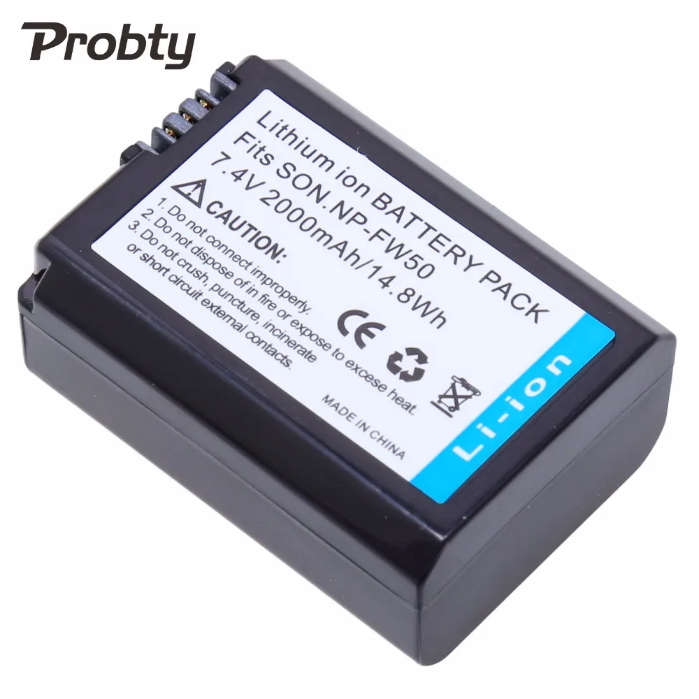PROBTY 2000mAh NP-FW50 NP FW50 Camera Battery for Sony a5100 NEX5T NEX5R X-7 NEX6 NEX-5N NEX5C NEX3N NEX3CV a33 a35 a37 a55
PROBTY 2000mAh NP-FW50 NP FW50 Camera Battery for Sony a5100 NEX5T NEX5R X-7 NEX6 NEX-5N NEX5C NEX3N NEX3CV a33 a35 a37 a55