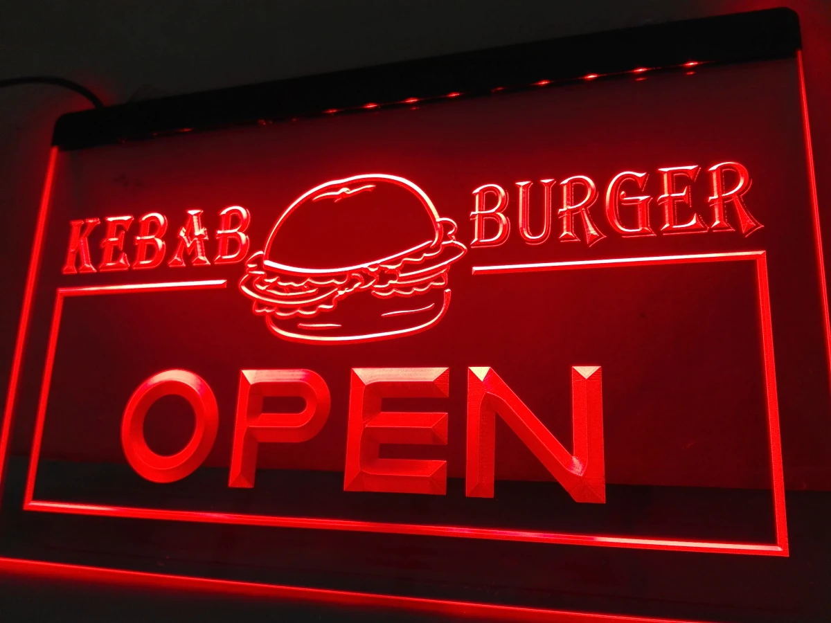 LB167- OPEN Kebab Burger Cafe Fast Food LED Neon Light Sign home decor crafts
LB167- OPEN Kebab Burger Cafe Fast Food LED Neon Light Sign home decor crafts