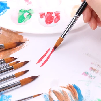 Round Pointed Tip Artist Paint Brush Set Nylon Hair Watercolor Acrylic Oil Painting Brushes Drawing Art Supplie 9PCS/lot
Round Pointed Tip Artist Paint Brush Set Nylon Hair Watercolor Acrylic Oil Painting Brushes Drawing Art Supplie 9PCS/lot