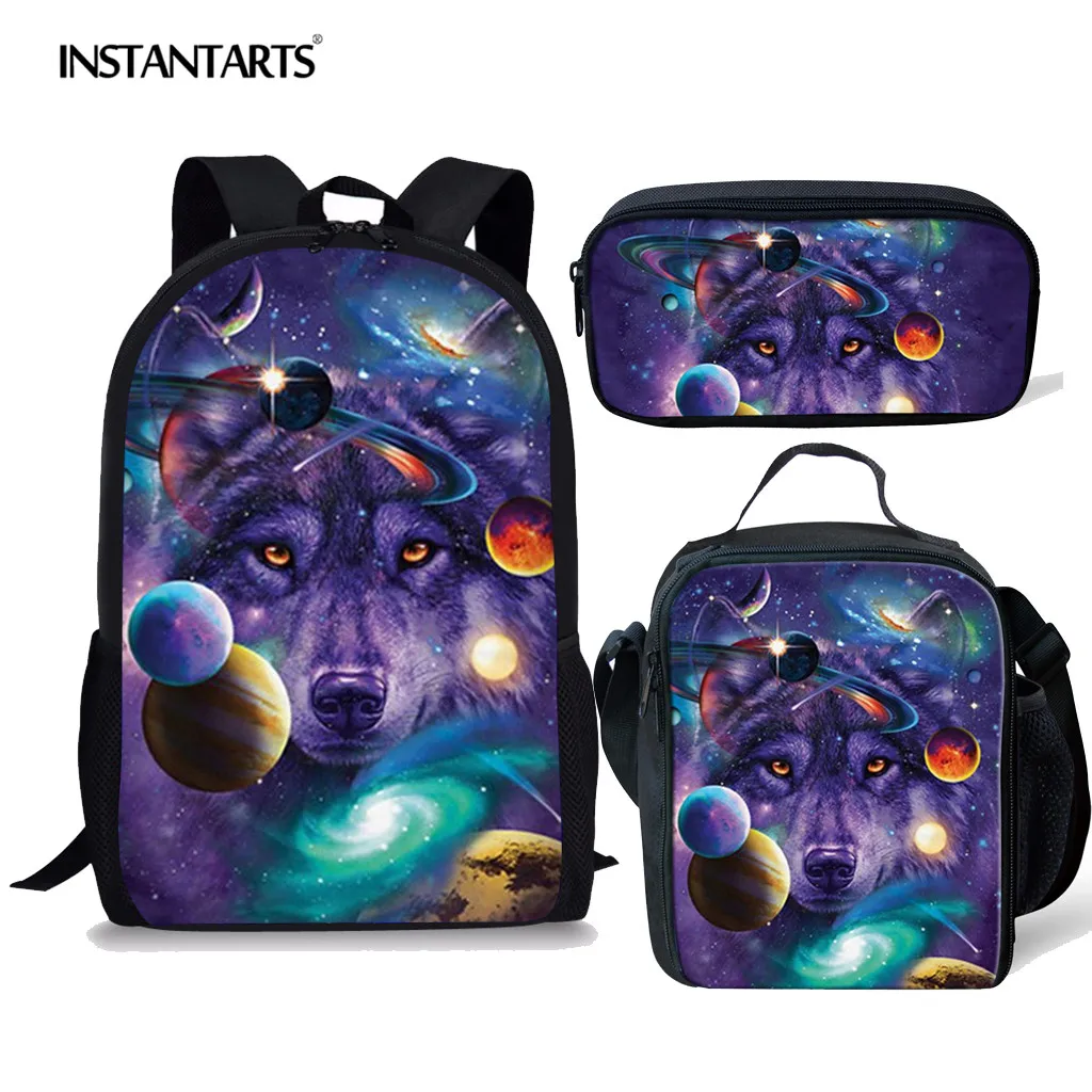 INSTANTARTS Purple Space Stars Galaxy Wolf School Bag for Teen Girl Boy Children 3pcs Set Backpack Mochila Schoolbag Kid Bagpack
INSTANTARTS Purple Space Stars Galaxy Wolf School Bag for Teen Girl Boy Children 3pcs Set Backpack Mochila Schoolbag Kid Bagpack