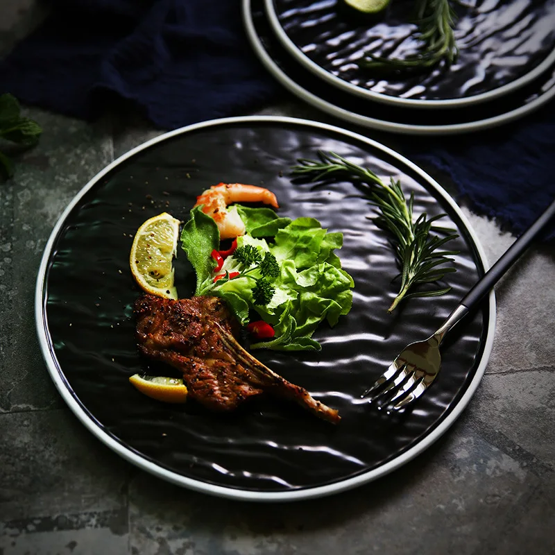 2018 New Arrival Sale European Style Black Matte Plate Dish Steak Dessert Tray Kitchen Dinner Plates Retro Tableware Dishes
2018 New Arrival Sale European Style Black Matte Plate Dish Steak Dessert Tray Kitchen Dinner Plates Retro Tableware Dishes