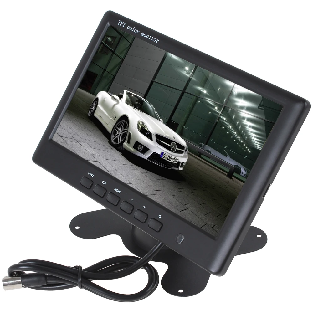

Brand New HD 800 x 480 Super Thin 7 Inch Color TFT LCD 2 Channels Video Input Car Monitor + E306 18mm Color CMOS/CCD Car Camera