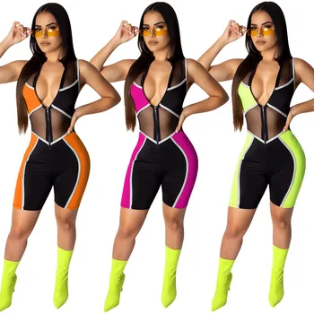 2019 European and American fashion mesh stitching slim casual jumpsuit rompers womens jumpsuit lace bodysuit streetwear bodys
2019 European and American fashion mesh stitching slim casual jumpsuit rompers womens jumpsuit lace bodysuit streetwear bodys