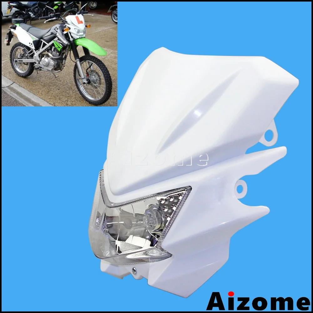 Universal Dirt Pit Bike Headlamp Fairing Supermoto White Headlight Mask For Kawasaki KX125 KX250F KX450F KLX450 KLX 150 KX 450R
Universal Dirt Pit Bike Headlamp Fairing Supermoto White Headlight Mask For Kawasaki KX125 KX250F KX450F KLX450 KLX 150 KX 450R