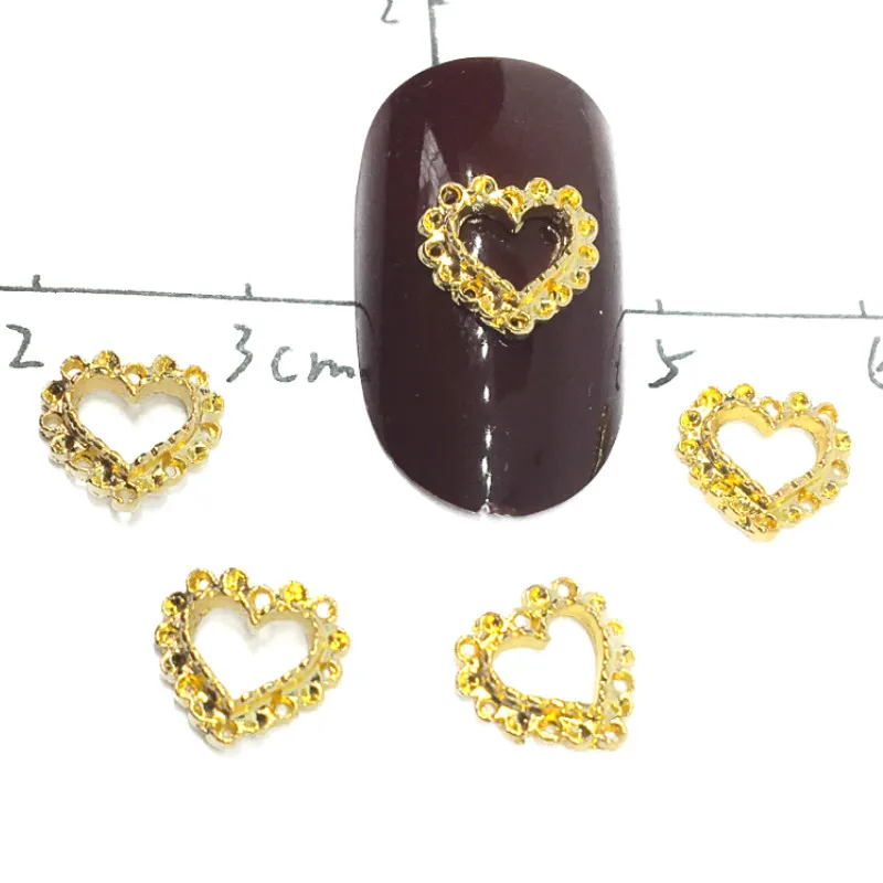 Heart Gold Nail Art Decorations 3d Kawaii Studs hollow Charms manicure Decors Bling Nailart Supplies metal Ornaments Design Diy
Heart Gold Nail Art Decorations 3d Kawaii Studs hollow Charms manicure Decors Bling Nailart Supplies metal Ornaments Design Diy