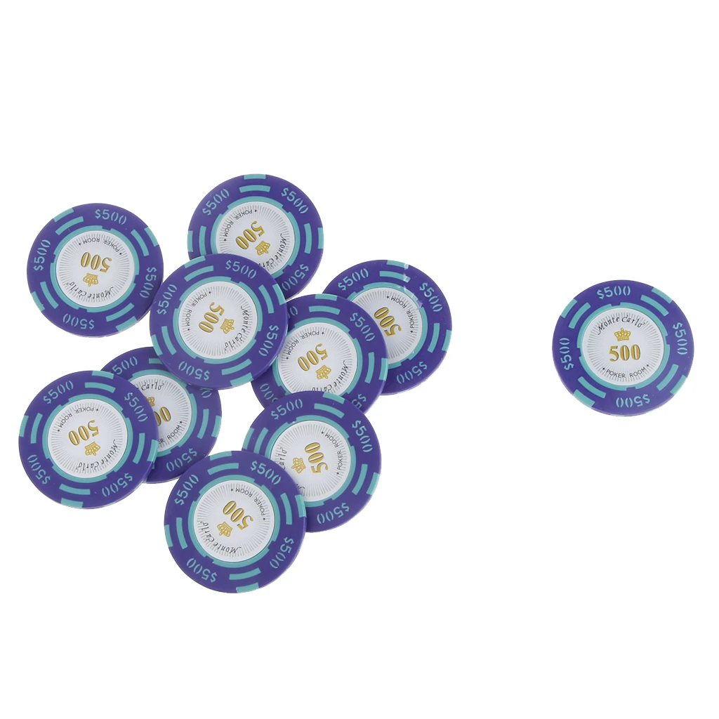 4 x 0.3 cm 500 Dollar Par Value Monte Carlo Poker Room Label Casino Clay Chips
