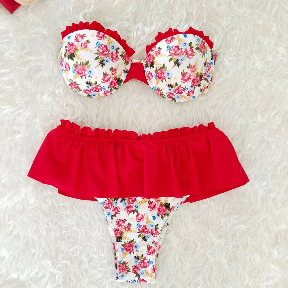 Ruffled High Waist Bikini Set Bandeau Swimsuit Female Push Up Bikinis 2019 Mujer Swimwear Women Bathing Suit Biquini XL
Ruffled High Waist Bikini Set Bandeau Swimsuit Female Push Up Bikinis 2019 Mujer Swimwear Women Bathing Suit Biquini XL