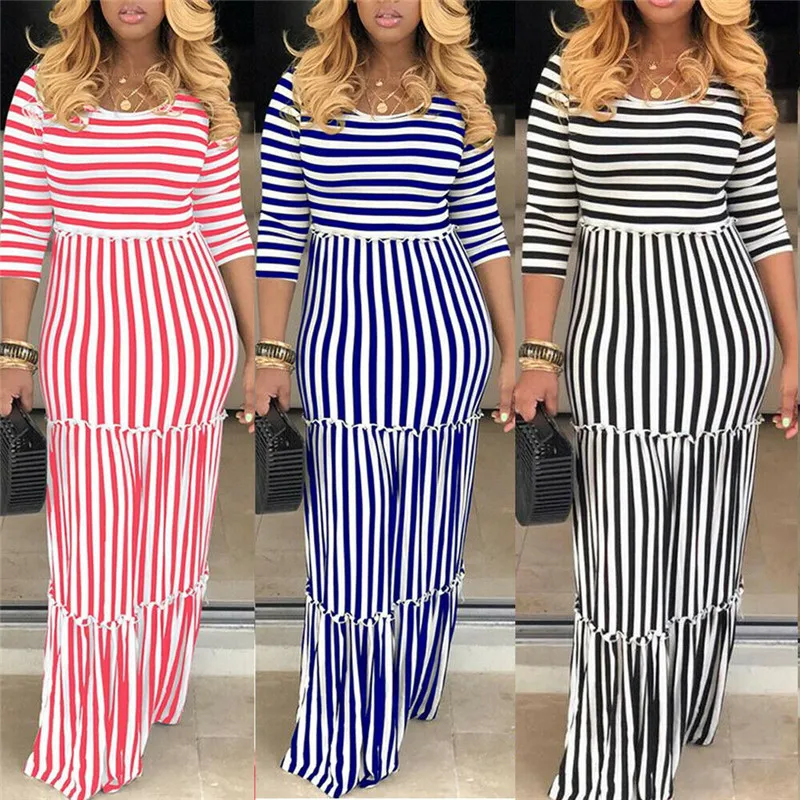 Womens Boho Long Maxi Dress Half Sleeve Striped Party Evening Summer Beach Holiday Sundress 2019 Summer Female Plus Size Dresses
Womens Boho Long Maxi Dress Half Sleeve Striped Party Evening Summer Beach Holiday Sundress 2019 Summer Female Plus Size Dresses