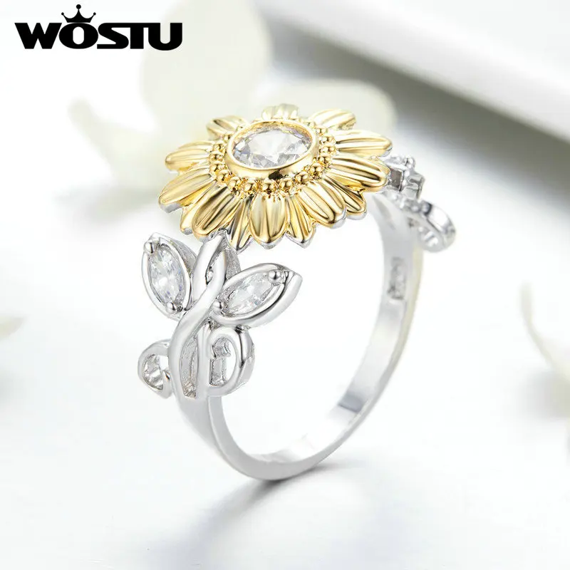 WOSTU 2019 Trendy Flower Rings Zircon Silver Color Ring Elegant Fashion Jewelry For Women Party Wedding Engageme Gift FFR197
WOSTU 2019 Trendy Flower Rings Zircon Silver Color Ring Elegant Fashion Jewelry For Women Party Wedding Engageme Gift FFR197