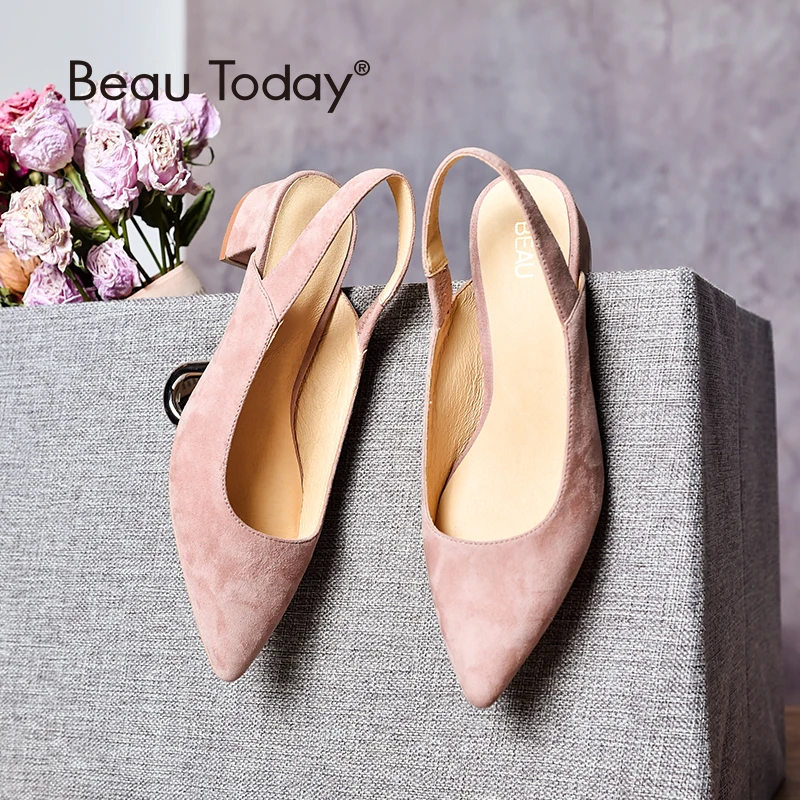 BeauToday Sandals Women Kid Suede Pointed Toe Elastic Band Shallow Med Heel Genuine Leather Lady Summer Shoes Handmade 31039
BeauToday Sandals Women Kid Suede Pointed Toe Elastic Band Shallow Med Heel Genuine Leather Lady Summer Shoes Handmade 31039