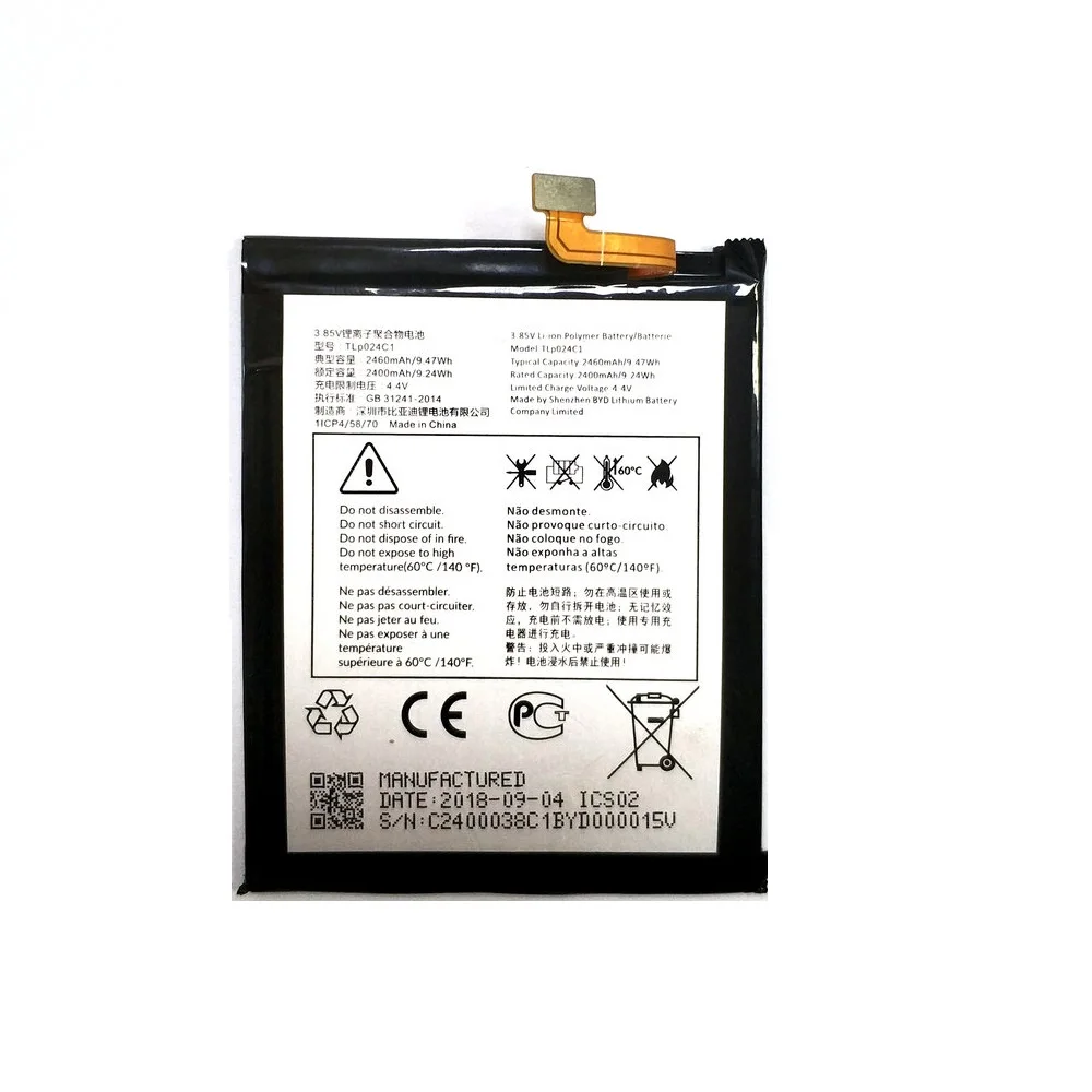 New 2400mAh battery For Alcatel A3 OT-5046/Shine Lite OT-5080 5080X OT-5046D OT-5046Y 5046D 5046Y TLP024C1/TLP024CJ battery
New 2400mAh battery For Alcatel A3 OT-5046/Shine Lite OT-5080 5080X OT-5046D OT-5046Y 5046D 5046Y TLP024C1/TLP024CJ battery