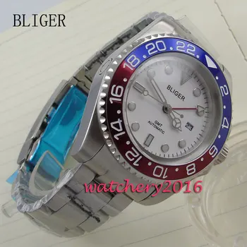 new 43mm Bliger stainless steel white dial blue & red bezel Luminous Marks GMT Automatic Men's business Mechanical Wristwatches
new 43mm Bliger stainless steel white dial blue & red bezel Luminous Marks GMT Automatic Men's business Mechanical Wristwatches