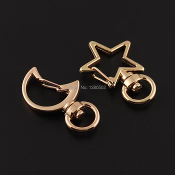 10pcs/lot star moon shape Unique Design clip Buckle Swivel snap Hook Light Gold Color key ring for bag decoration
10pcs/lot star moon shape Unique Design clip Buckle Swivel snap Hook Light Gold Color key ring for bag decoration