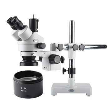 Trinocular Stereo Zoom Microscope 3.5-45X Magnification Industry Industrial Single-Arm Boom Stand Includes 0.5X/165mm Objective
Trinocular Stereo Zoom Microscope 3.5-45X Magnification Industry Industrial Single-Arm Boom Stand Includes 0.5X/165mm Objective