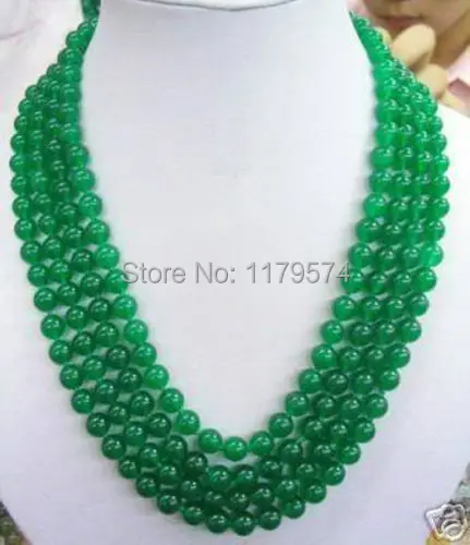 

beautiful 8mm Green Chalcedony Necklace Women wholesale high quality new fashion all-match Fashion Jewelry Making Design 100inch