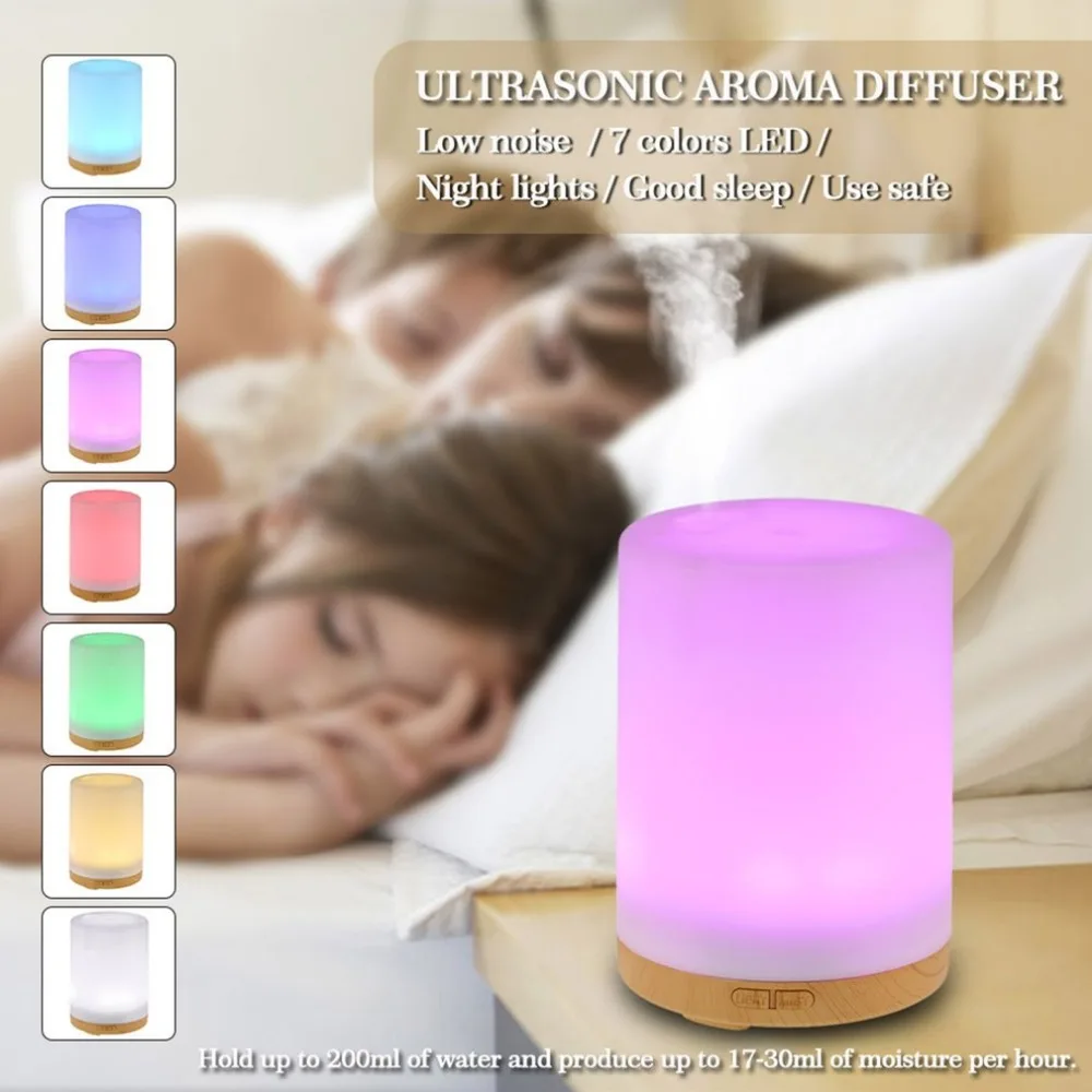 

200ML \ 100ML 7 Colorful LED Lights Air Humidifier USB Essential Oil Air Aromatherapy Diffuser Mist Purifier for Car Home EU US