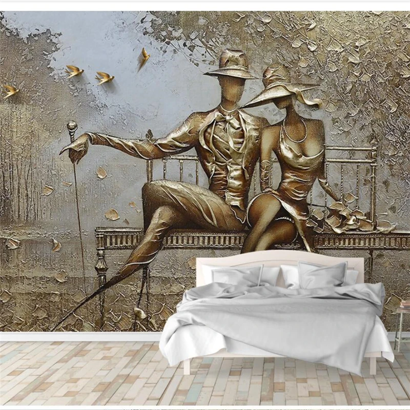 beibehang papel de parede Custom wallpaper 3d Photo Mural Continental 3D Gold relief Park Couples Background Wall paper painting
beibehang papel de parede Custom wallpaper 3d Photo Mural Continental 3D Gold relief Park Couples Background Wall paper painting