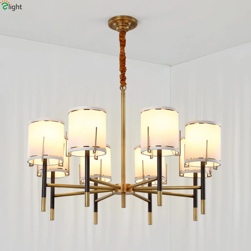 Modern Lustre Copper Metal Led Chandeliers Lighting Fabric Living Room Led Pendant Chandelier Lighting Dining Room Hanging Light
Modern Lustre Copper Metal Led Chandeliers Lighting Fabric Living Room Led Pendant Chandelier Lighting Dining Room Hanging Light