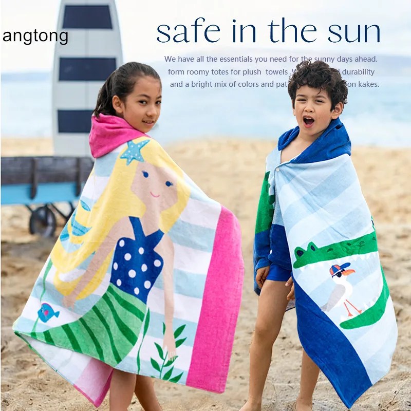 76*126cm 100% cotton beach towel Europe and American PBK no formaldehyde swimming wearable children hooded towel cape CR-T1
76*126cm 100% cotton beach towel Europe and American PBK no formaldehyde swimming wearable children hooded towel cape CR-T1