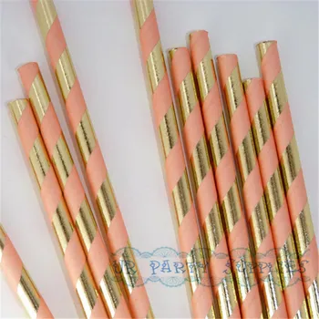 Free Shipping 200pcs Gold Foil and Peach Pink Striped Paper Straws Vintage Retro Wedding Drink Party Accessories Christmas Decor
Free Shipping 200pcs Gold Foil and Peach Pink Striped Paper Straws Vintage Retro Wedding Drink Party Accessories Christmas Decor