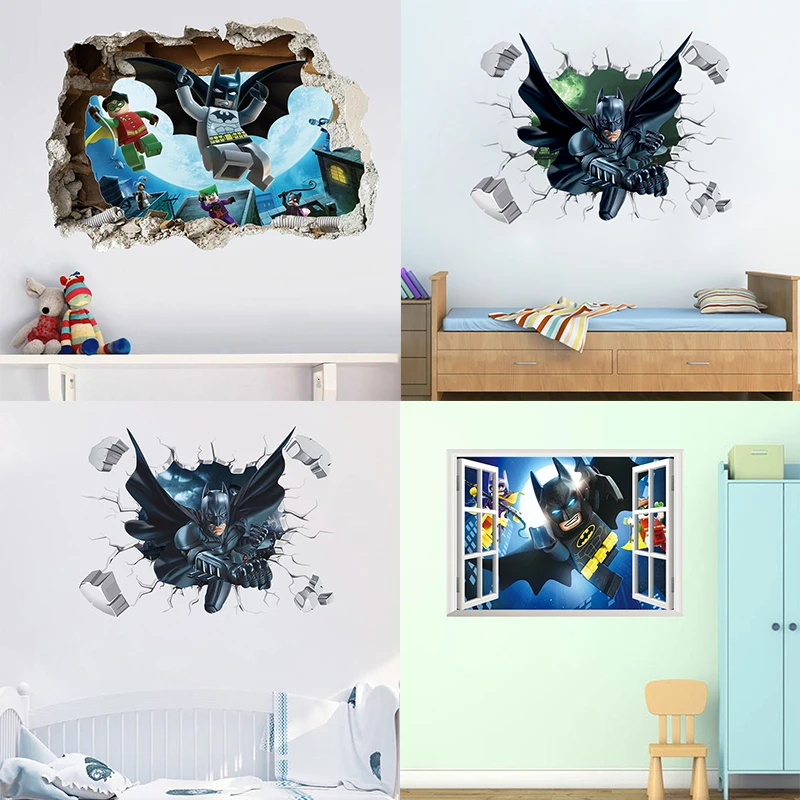 3D effect Batman Super Hero Broken Window Lego Wall Stickers For Kids Rooms Decoration Mural Cartoon Home Decorative Decals
3D effect Batman Super Hero Broken Window Lego Wall Stickers For Kids Rooms Decoration Mural Cartoon Home Decorative Decals