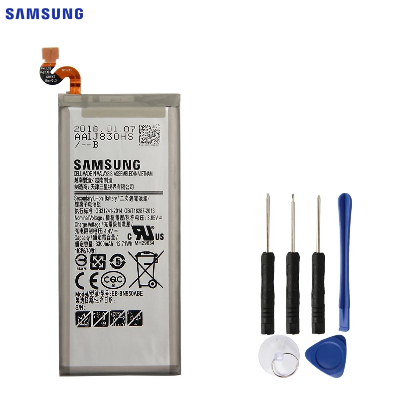 SAMSUNG Original Battery EB-BN950ABE EB-BN950ABA For Samsung GALAXY Note 8 Note8 N9500 N9508 SM-N950F Project Baikal 3300mAh
SAMSUNG Original Battery EB-BN950ABE EB-BN950ABA For Samsung GALAXY Note 8 Note8 N9500 N9508 SM-N950F Project Baikal 3300mAh
