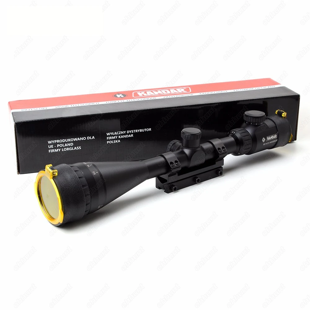 KANDAR 4.5-14x50 AOE Riflescope Red Cross Reticle with One Piece 11mm or 20mm Ring
KANDAR 4.5-14x50 AOE Riflescope Red Cross Reticle with One Piece 11mm or 20mm Ring