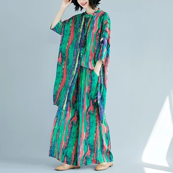 2 Piece Set Women Summer Wide Leg Pants Clothing Set 2018 Fashion Big Size Chiffon Blouses +Beach Trouser Two Piece Outfit Femme
2 Piece Set Women Summer Wide Leg Pants Clothing Set 2018 Fashion Big Size Chiffon Blouses +Beach Trouser Two Piece Outfit Femme
