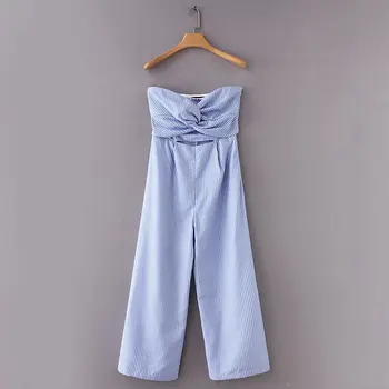 2019 Women Vintage Knotted Strapless Striped Ladies Wide Leg Pants Jumpsuits Loose Sexy Casual Slim Overalls Romper
2019 Women Vintage Knotted Strapless Striped Ladies Wide Leg Pants Jumpsuits Loose Sexy Casual Slim Overalls Romper