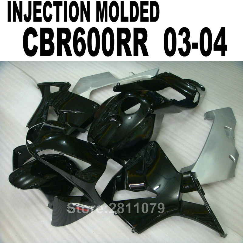 Injection mold fairing kit for Honda CBR600RR 03 04 black silver bodywork fairings set CBR600RR 2003 2004 AT35
Injection mold fairing kit for Honda CBR600RR 03 04 black silver bodywork fairings set CBR600RR 2003 2004 AT35