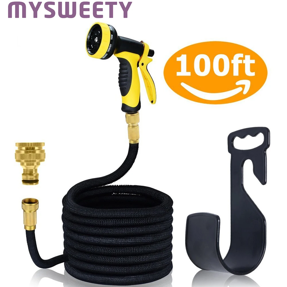 100 Ft Garden Hose Pipe-Natural Latex Triple Layer Updated Version Expandable Magic New Hose Pipe with 9 Function Spray Gun
100 Ft Garden Hose Pipe-Natural Latex Triple Layer Updated Version Expandable Magic New Hose Pipe with 9 Function Spray Gun