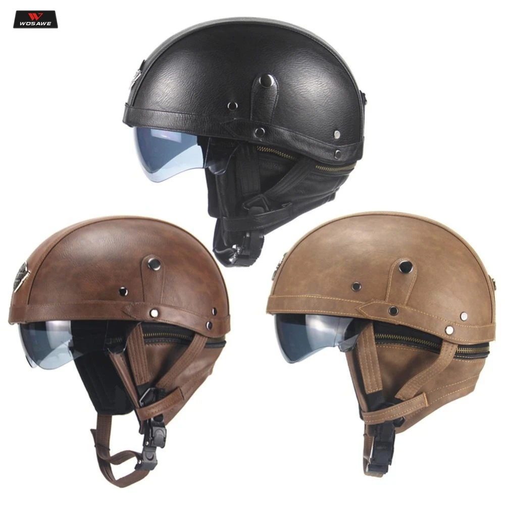 WOSAWE Motorcycle Helmet Retro Personality Removable inner liner Moto Half-helmet Summer Open Face Motocross PU Leather Helmet
WOSAWE Motorcycle Helmet Retro Personality Removable inner liner Moto Half-helmet Summer Open Face Motocross PU Leather Helmet
