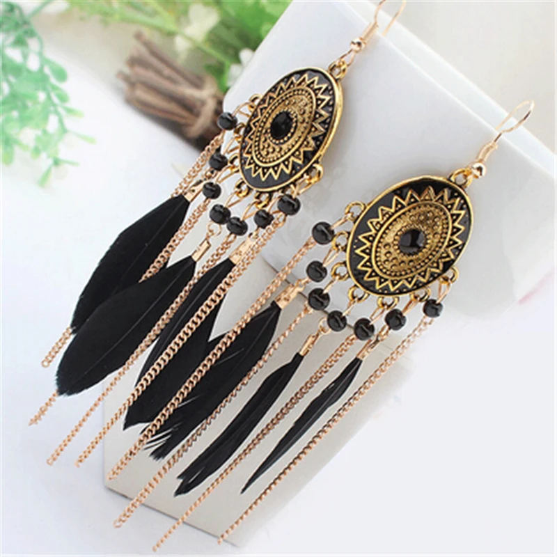 ZOSHI 2019 Long Tassel Fashion Feather Style Ethnic Boho Big Dangle Statement Earring Wedding Earrings Accessories Wholesale
ZOSHI 2019 Long Tassel Fashion Feather Style Ethnic Boho Big Dangle Statement Earring Wedding Earrings Accessories Wholesale