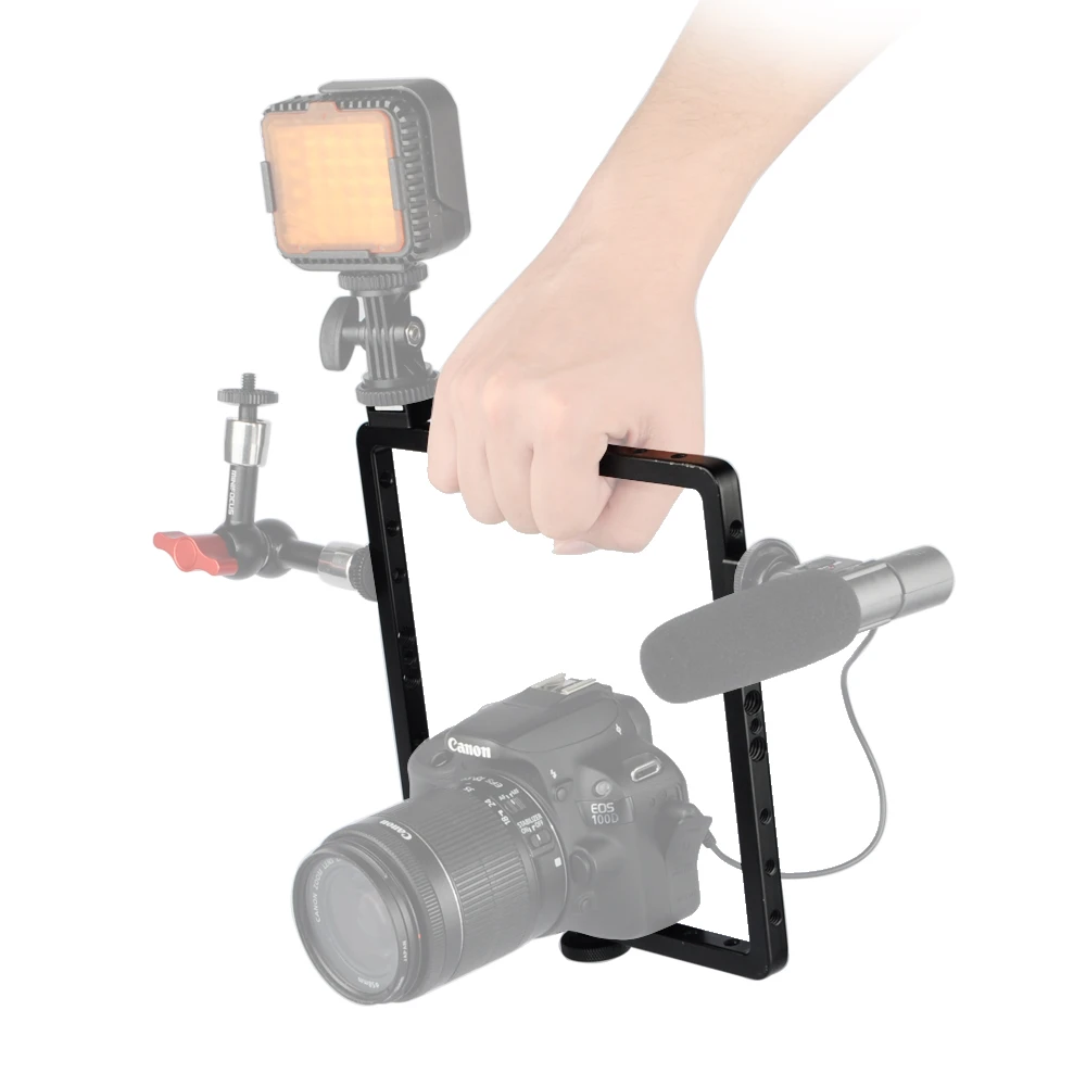 Smartphone Video Rig Handle Stabilizer Live Broadcast Aluminum Bracket with Cold Shoe Cell Phone Vlogging Cage Movies Stands
Smartphone Video Rig Handle Stabilizer Live Broadcast Aluminum Bracket with Cold Shoe Cell Phone Vlogging Cage Movies Stands