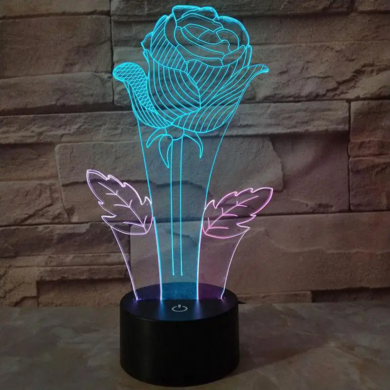 Valentine's Day gift Rose 3D Desk Lamp Creative 7 Color Touch Charging Led Visual Table Lamps Birthday Gift 3d Night Light
Valentine's Day gift Rose 3D Desk Lamp Creative 7 Color Touch Charging Led Visual Table Lamps Birthday Gift 3d Night Light