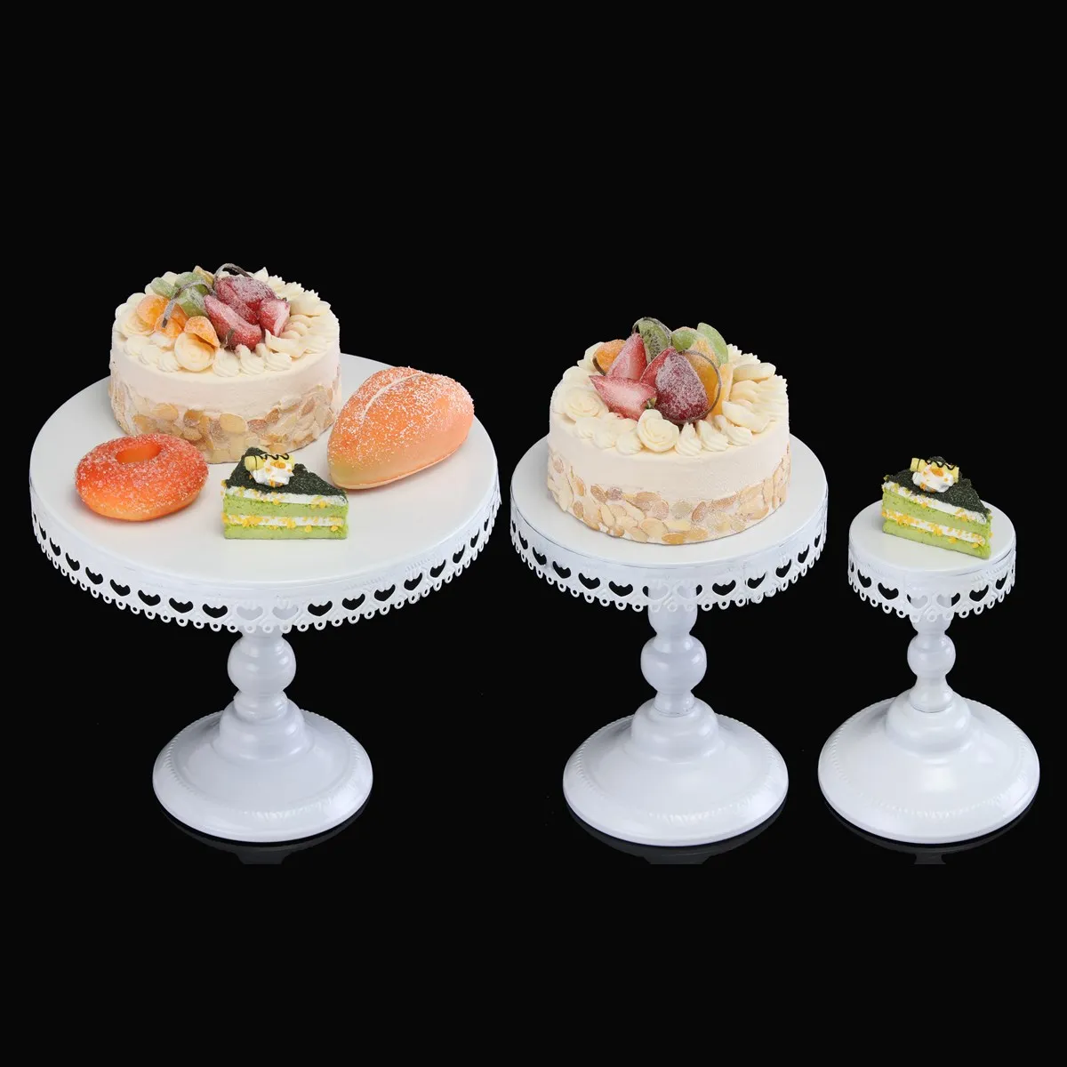 Image Iron Cupcake Dessert Cake Stand White Platter Stand Display Rack Birthday Party Events Catering Serving Tools Wedding Decoration