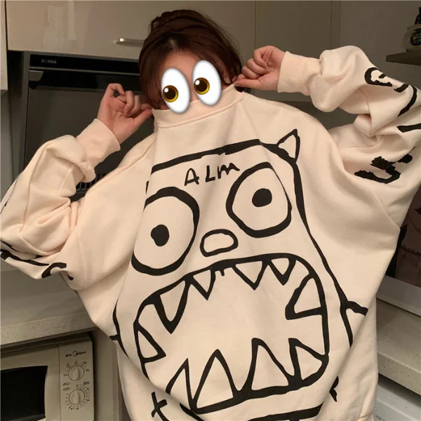2019 Autumn Women O-Neck Sweatshirts Femme Korean Style Casual Cartoon Long-sleeved Sweatshirts Loose Pullovers Sweatshirts
2019 Autumn Women O-Neck Sweatshirts Femme Korean Style Casual Cartoon Long-sleeved Sweatshirts Loose Pullovers Sweatshirts