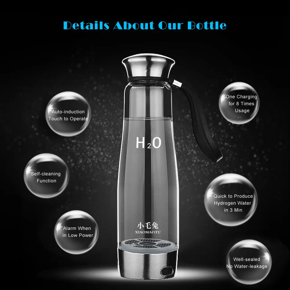500ML USB Water Bottles Portable Hydrogen Rich Water Ionizer Maker Generator BPA-free Self-cleaning Lid botella de agua
500ML USB Water Bottles Portable Hydrogen Rich Water Ionizer Maker Generator BPA-free Self-cleaning Lid botella de agua