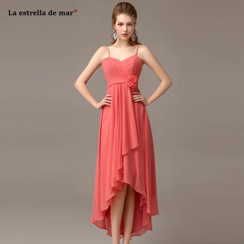 Wedding guest dress hot chiffon sexy V neck thin shoulder strap watermelon red High Low bridesmaid dress Tea Leng vestido madrin
Wedding guest dress hot chiffon sexy V neck thin shoulder strap watermelon red High Low bridesmaid dress Tea Leng vestido madrin