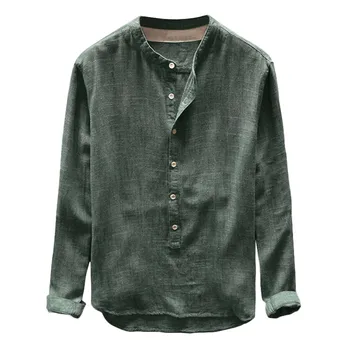 Fashion New Men's Clothing Skin-friendly Basic Button Casual Linen & Cotton Long Sleeve V-neck Solid Tunic Plus Size Clothing
Fashion New Men's Clothing Skin-friendly Basic Button Casual Linen & Cotton Long Sleeve V-neck Solid Tunic Plus Size Clothing