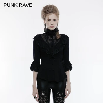 PUNK RAVE Gothic Gorgeous Falbala Collar Transparent Lace Sleeve Fitted Elastic Women Shirts Flowing Hem Lady Blouses New Shirt
PUNK RAVE Gothic Gorgeous Falbala Collar Transparent Lace Sleeve Fitted Elastic Women Shirts Flowing Hem Lady Blouses New Shirt