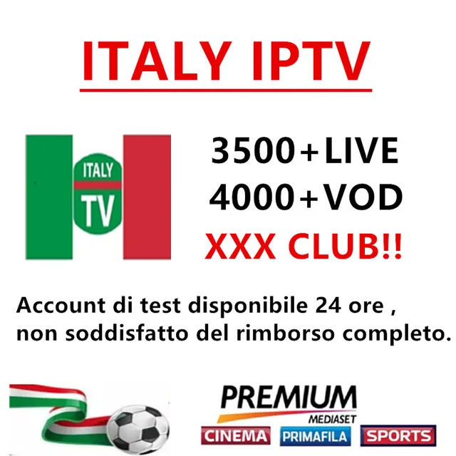 Italy IPTV M3U subscription IPTV for 3500+channels mediaset premium support Android ios smart tv mag250 pc enigma2
Italy IPTV M3U subscription IPTV for 3500+channels mediaset premium support Android ios smart tv mag250 pc enigma2