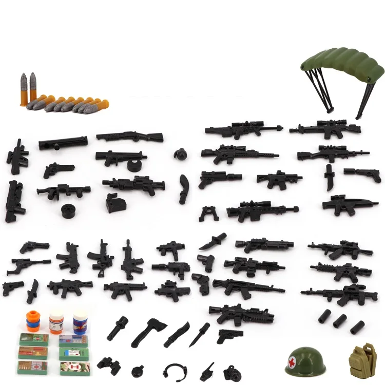 Modern military weapon accessories plastic parts weapon package Building Brick military DIY mini figures original toys gift
Modern military weapon accessories plastic parts weapon package Building Brick military DIY mini figures original toys gift