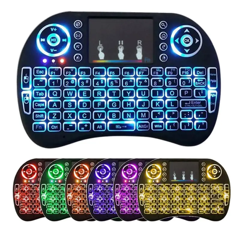 

7 Color Backlit i8 Wireless Keyboard 2.4GHz Touchpad Fly Air Mouse for PC Pad Andriod TV Box for Xbox360 for PS3 HTPC/IPTV