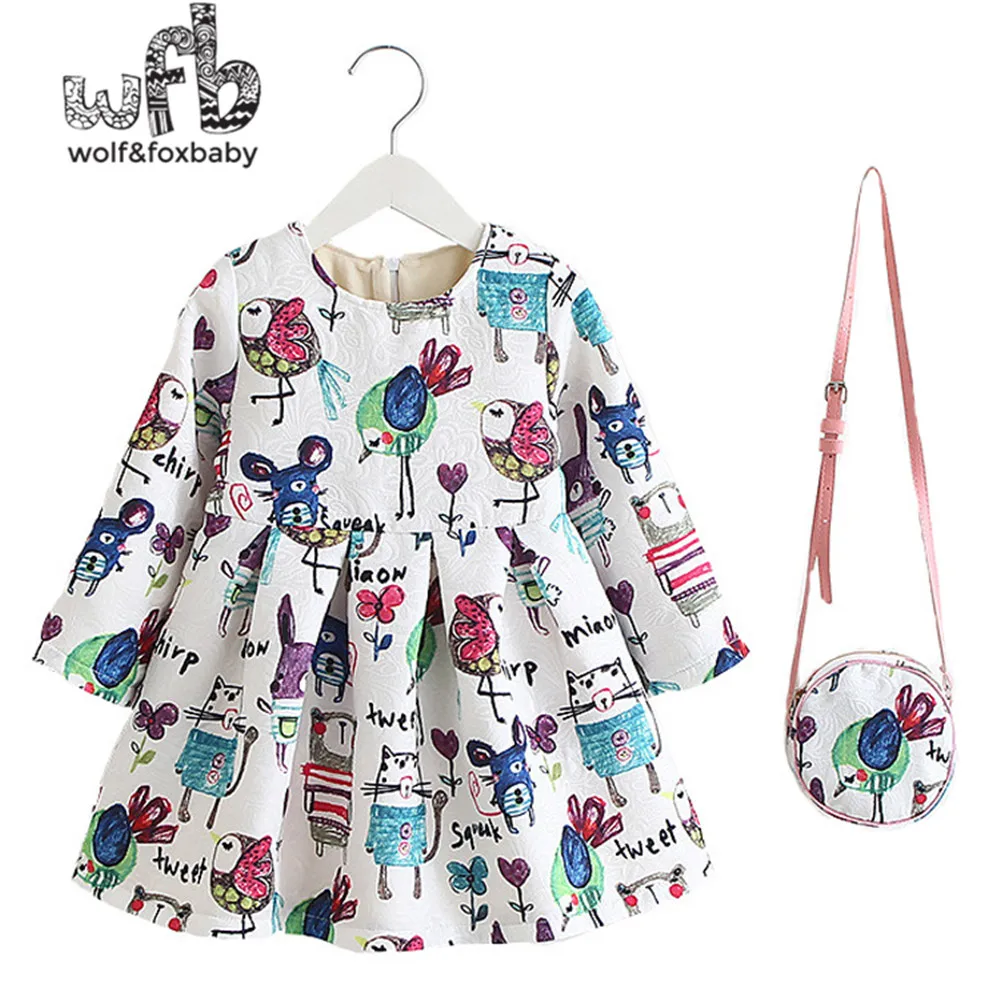 Retail 2-8 years Princess Dress +bag/set thickened velvet print cartoon full-Sleeves Clothing Girl Spring autumn fall winter
Retail 2-8 years Princess Dress +bag/set thickened velvet print cartoon full-Sleeves Clothing Girl Spring autumn fall winter