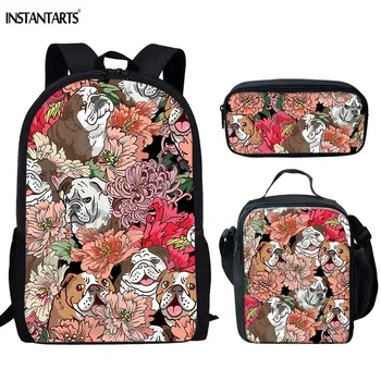 INSTANTARTS English Bulldog Flower Print Casual Women Backpack Set 3Pcs with Pencil Bag Large Capacity Fashion Backpack Mochila
INSTANTARTS English Bulldog Flower Print Casual Women Backpack Set 3Pcs with Pencil Bag Large Capacity Fashion Backpack Mochila