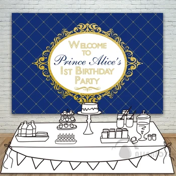 Allenjoy Prince Party Backdrop Baby Shower 1st Birthday Invitation celebration Party Blue Gold Table Banner photocall Background
Allenjoy Prince Party Backdrop Baby Shower 1st Birthday Invitation celebration Party Blue Gold Table Banner photocall Background