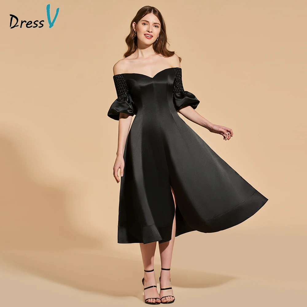 Dressv black cocktail dress off the shoulder short sleeves tea length zipper up wedding party formal dress cocktail dresses
Dressv black cocktail dress off the shoulder short sleeves tea length zipper up wedding party formal dress cocktail dresses